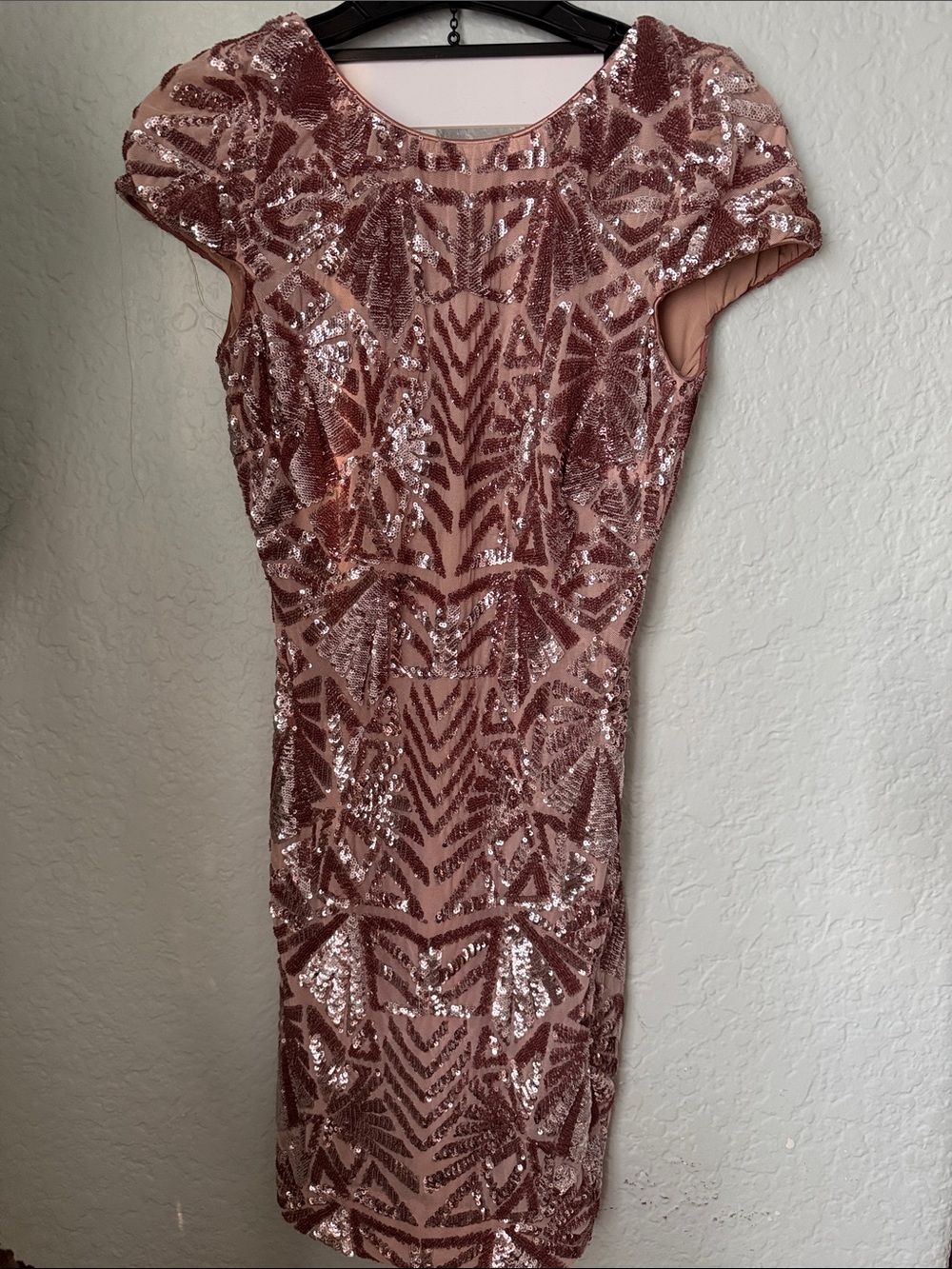 Dress the Population Rose Gold Sequin Mini Dress